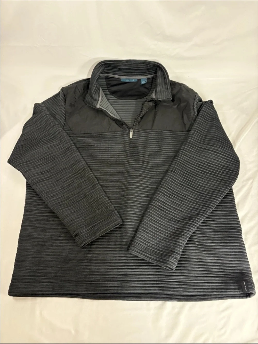Perry Ellis Men's Quarter-Zip Pullover Ribbed Long Sleeve pull over